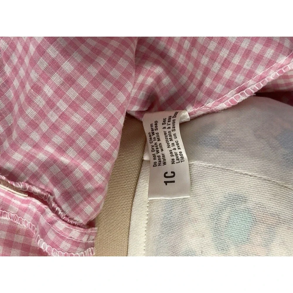 Coleco Cloth Rag Play Doll Girl Light Complexion Red Yarn Hair Pink Gingham